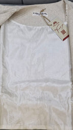 Ensemble gilet sans manches en lin naturel.
